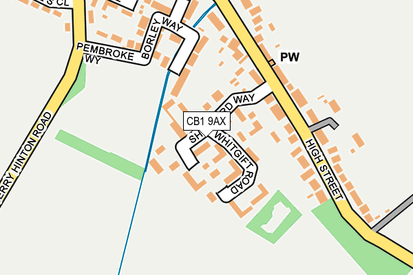 CB1 9AX map - OS OpenMap – Local (Ordnance Survey)