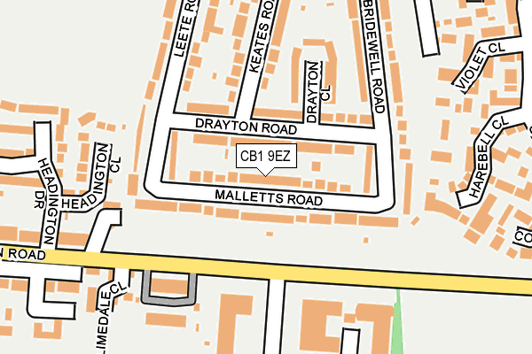 CB1 9EZ map - OS OpenMap – Local (Ordnance Survey)