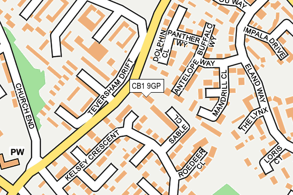 CB1 9GP map - OS OpenMap – Local (Ordnance Survey)