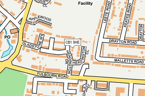 CB1 9HE map - OS OpenMap – Local (Ordnance Survey)