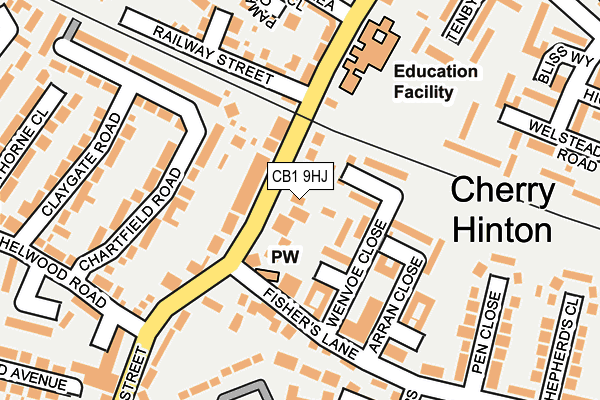 CB1 9HJ map - OS OpenMap – Local (Ordnance Survey)