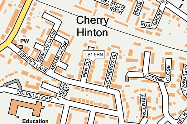 CB1 9HN map - OS OpenMap – Local (Ordnance Survey)