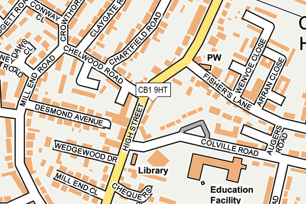 CB1 9HT map - OS OpenMap – Local (Ordnance Survey)