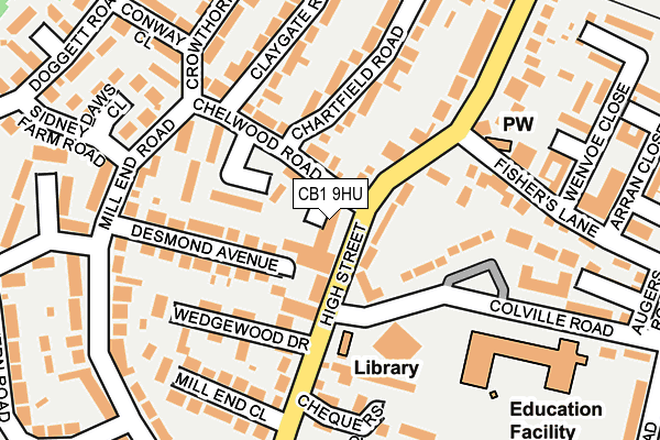 CB1 9HU map - OS OpenMap – Local (Ordnance Survey)