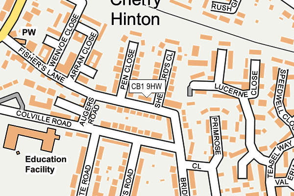 CB1 9HW map - OS OpenMap – Local (Ordnance Survey)