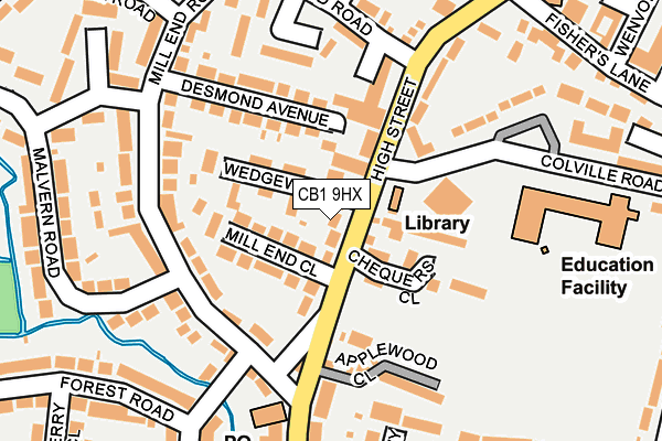 CB1 9HX map - OS OpenMap – Local (Ordnance Survey)