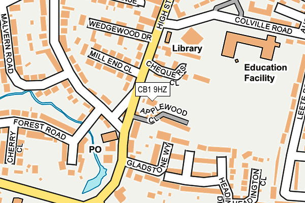 CB1 9HZ map - OS OpenMap – Local (Ordnance Survey)