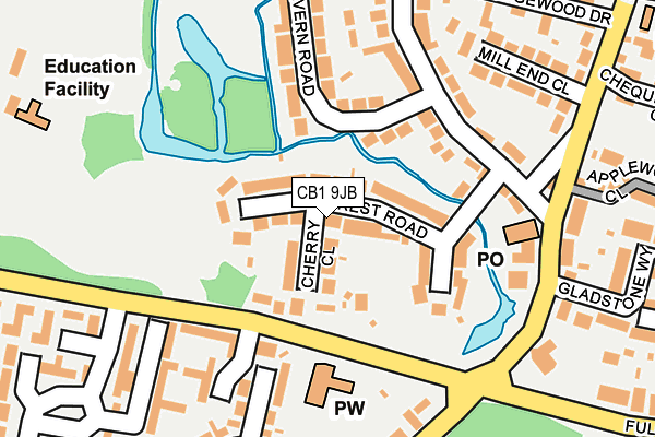 CB1 9JB map - OS OpenMap – Local (Ordnance Survey)