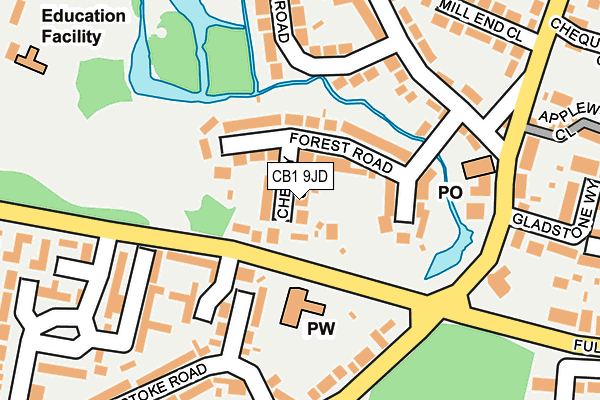 CB1 9JD map - OS OpenMap – Local (Ordnance Survey)