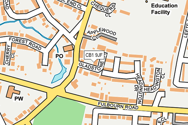 CB1 9JF map - OS OpenMap – Local (Ordnance Survey)