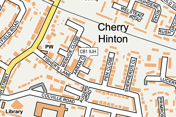 CB1 9JH map - OS OpenMap – Local (Ordnance Survey)