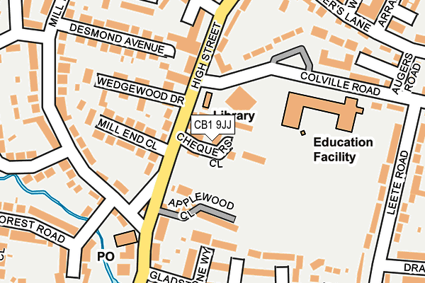 CB1 9JJ map - OS OpenMap – Local (Ordnance Survey)