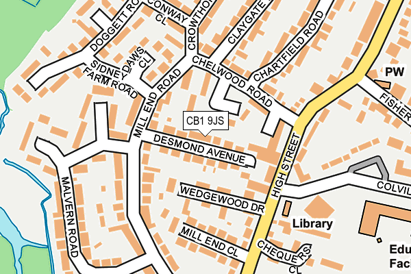 CB1 9JS map - OS OpenMap – Local (Ordnance Survey)