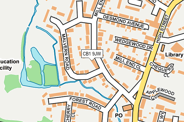 CB1 9JW map - OS OpenMap – Local (Ordnance Survey)