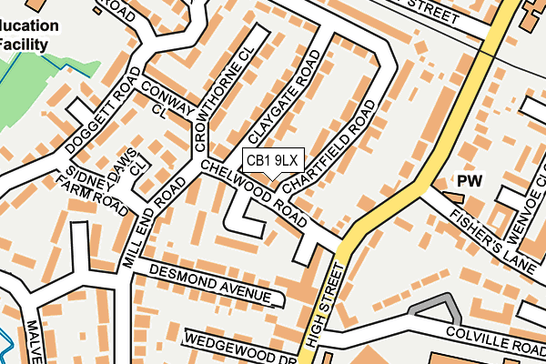 CB1 9LX map - OS OpenMap – Local (Ordnance Survey)