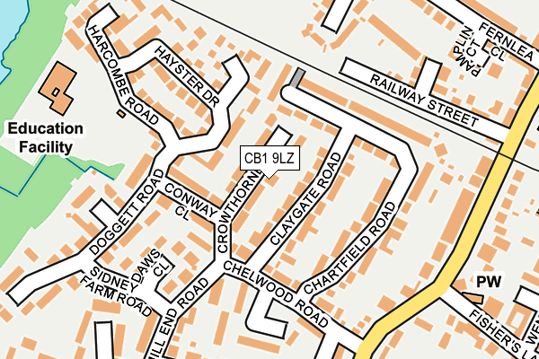 CB1 9LZ map - OS OpenMap – Local (Ordnance Survey)