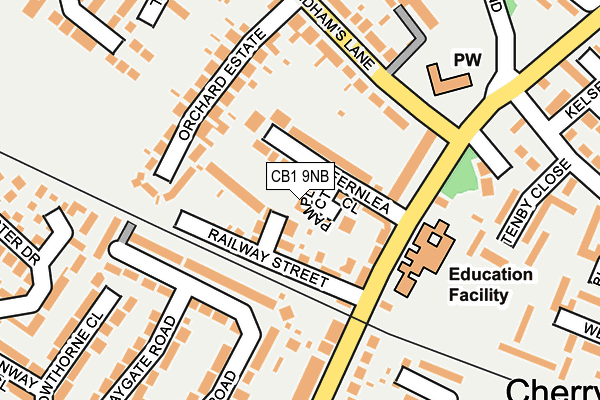 CB1 9NB map - OS OpenMap – Local (Ordnance Survey)