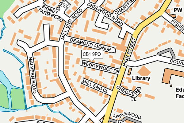 CB1 9PQ map - OS OpenMap – Local (Ordnance Survey)