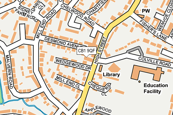 CB1 9QF map - OS OpenMap – Local (Ordnance Survey)