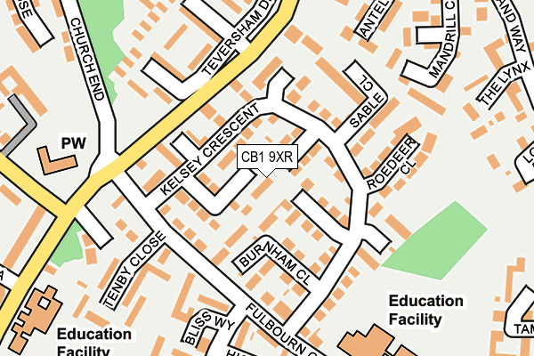 CB1 9XR map - OS OpenMap – Local (Ordnance Survey)