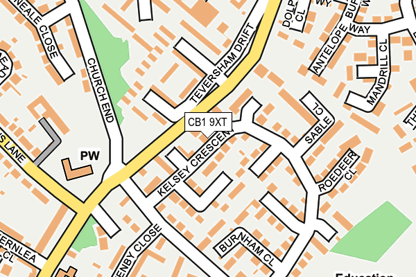 CB1 9XT map - OS OpenMap – Local (Ordnance Survey)