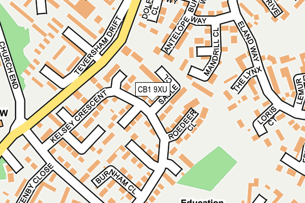 CB1 9XU map - OS OpenMap – Local (Ordnance Survey)