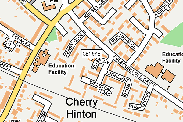 CB1 9YE map - OS OpenMap – Local (Ordnance Survey)