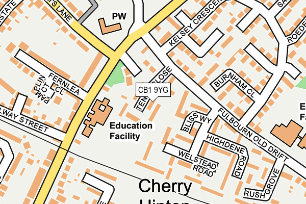 CB1 9YG map - OS OpenMap – Local (Ordnance Survey)