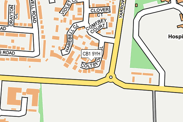 CB1 9YH map - OS OpenMap – Local (Ordnance Survey)