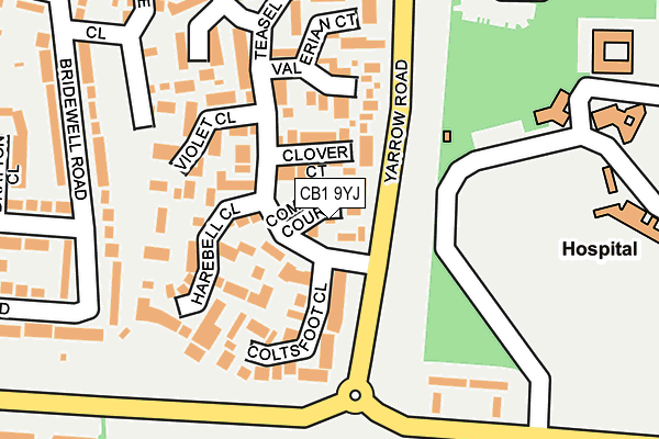 CB1 9YJ map - OS OpenMap – Local (Ordnance Survey)