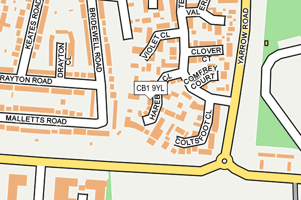 CB1 9YL map - OS OpenMap – Local (Ordnance Survey)
