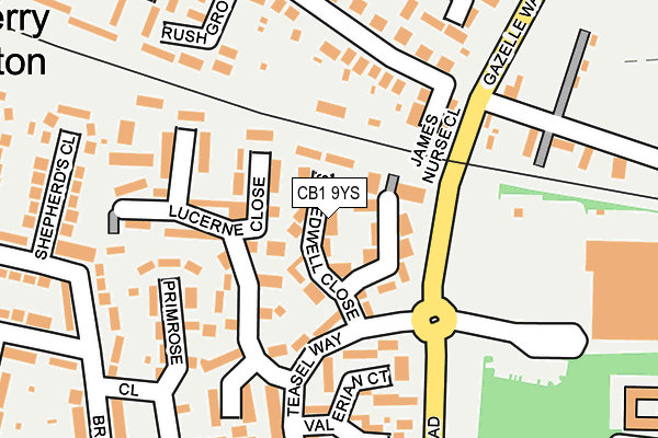 CB1 9YS map - OS OpenMap – Local (Ordnance Survey)