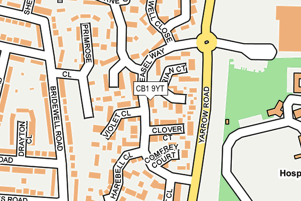 CB1 9YT map - OS OpenMap – Local (Ordnance Survey)