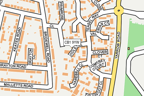 CB1 9YW map - OS OpenMap – Local (Ordnance Survey)