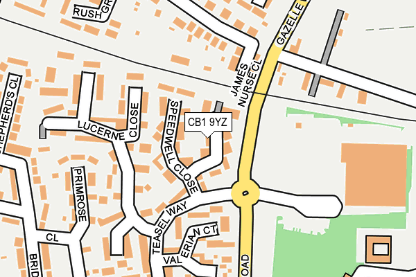 CB1 9YZ map - OS OpenMap – Local (Ordnance Survey)