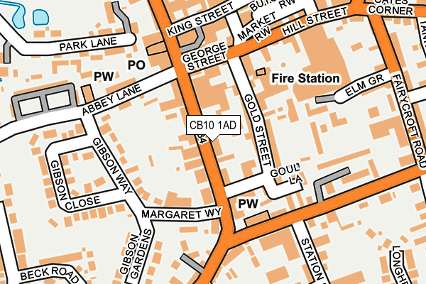 CB10 1AD map - OS OpenMap – Local (Ordnance Survey)