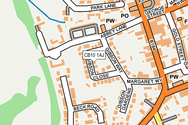 CB10 1AJ map - OS OpenMap – Local (Ordnance Survey)