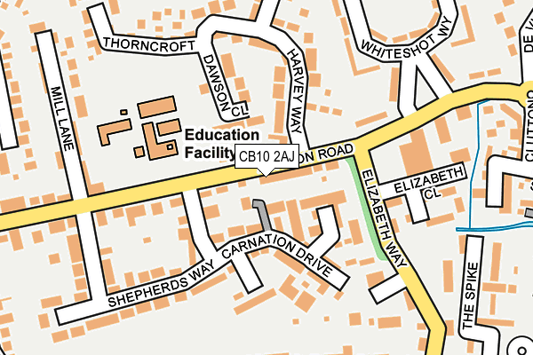 CB10 2AJ map - OS OpenMap – Local (Ordnance Survey)