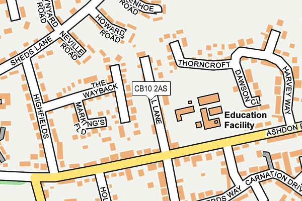 CB10 2AS map - OS OpenMap – Local (Ordnance Survey)