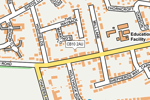 CB10 2AU map - OS OpenMap – Local (Ordnance Survey)