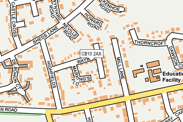 CB10 2AX map - OS OpenMap – Local (Ordnance Survey)