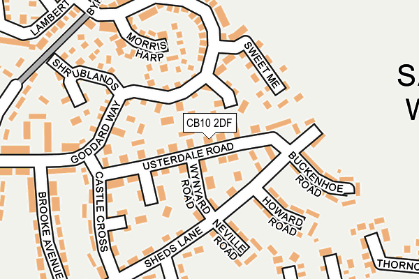 CB10 2DF map - OS OpenMap – Local (Ordnance Survey)