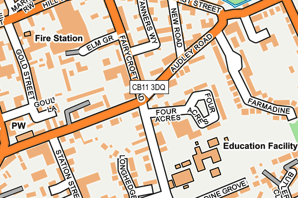 CB11 3DQ map - OS OpenMap – Local (Ordnance Survey)