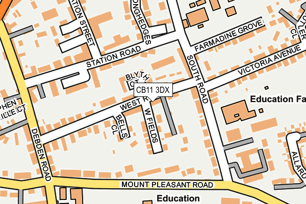 CB11 3DX map - OS OpenMap – Local (Ordnance Survey)