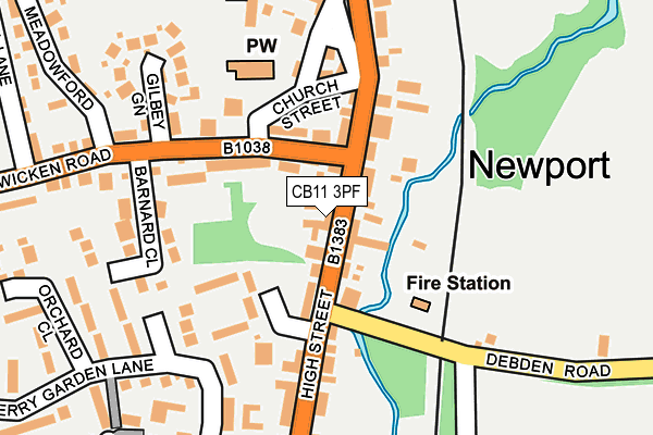 CB11 3PF map - OS OpenMap – Local (Ordnance Survey)