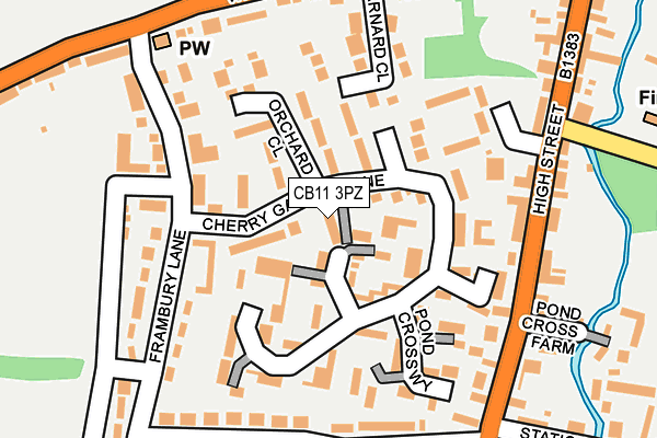 CB11 3PZ map - OS OpenMap – Local (Ordnance Survey)