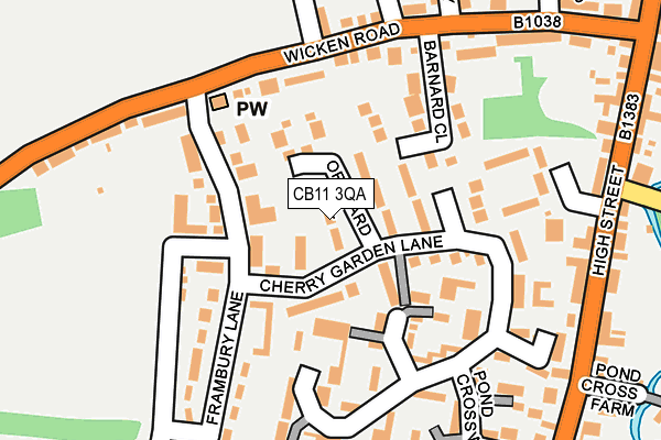 CB11 3QA map - OS OpenMap – Local (Ordnance Survey)