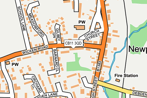 CB11 3QD map - OS OpenMap – Local (Ordnance Survey)
