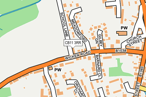 CB11 3RR map - OS OpenMap – Local (Ordnance Survey)
