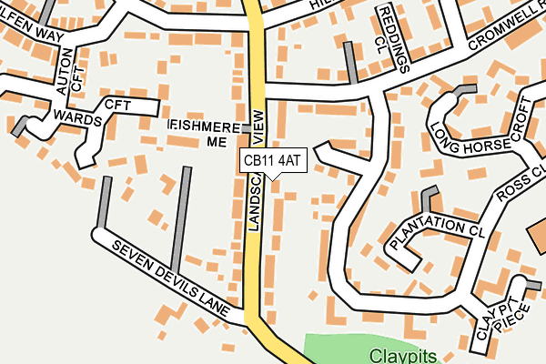 CB11 4AT map - OS OpenMap – Local (Ordnance Survey)